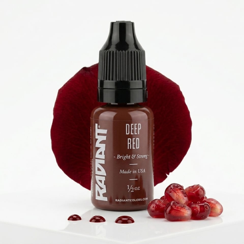 Radiant Colors Deep Red Kahve Alt Tonlu Koyu Kırmızı Dövme Boyası 0,5oz - 15ml