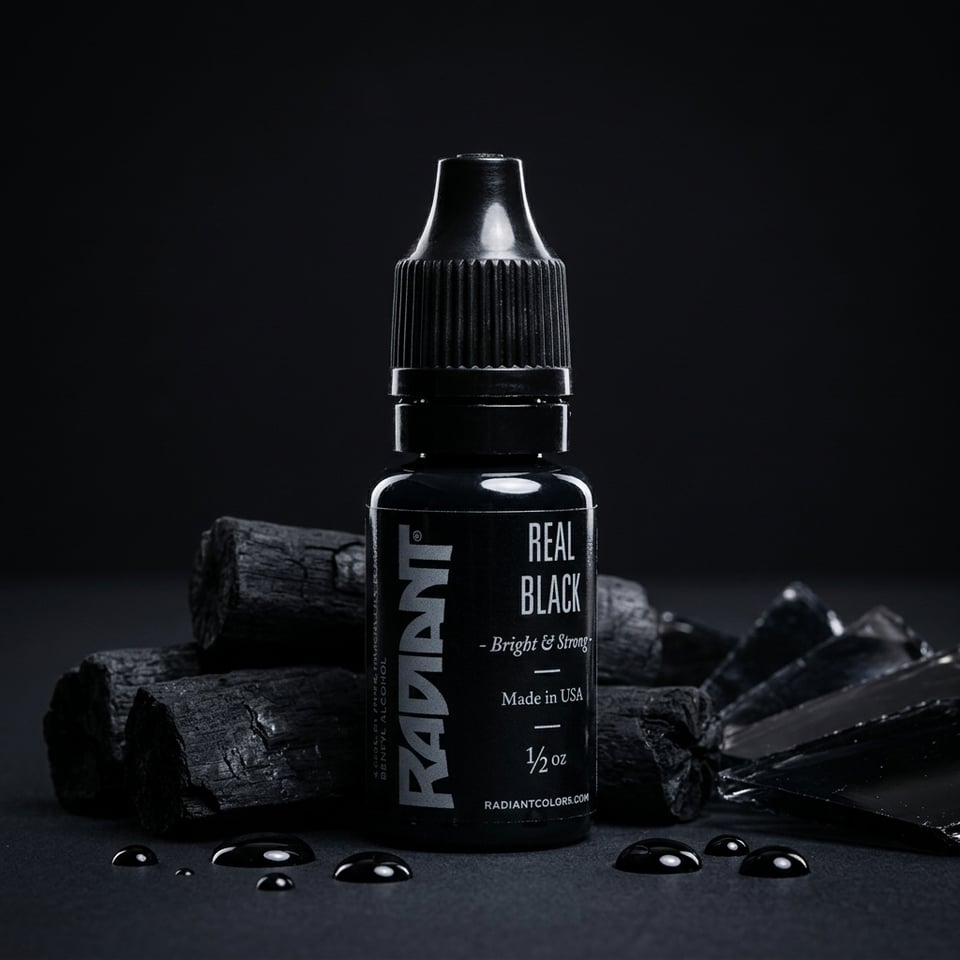 Radiant Colors Real Black Siyah Dövme Boyası 1/2oz - 15ml