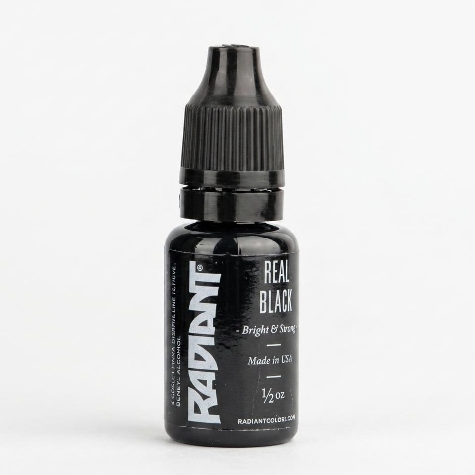 Radiant Colors Real Black Siyah Dövme Boyası 1/2oz - 15ml