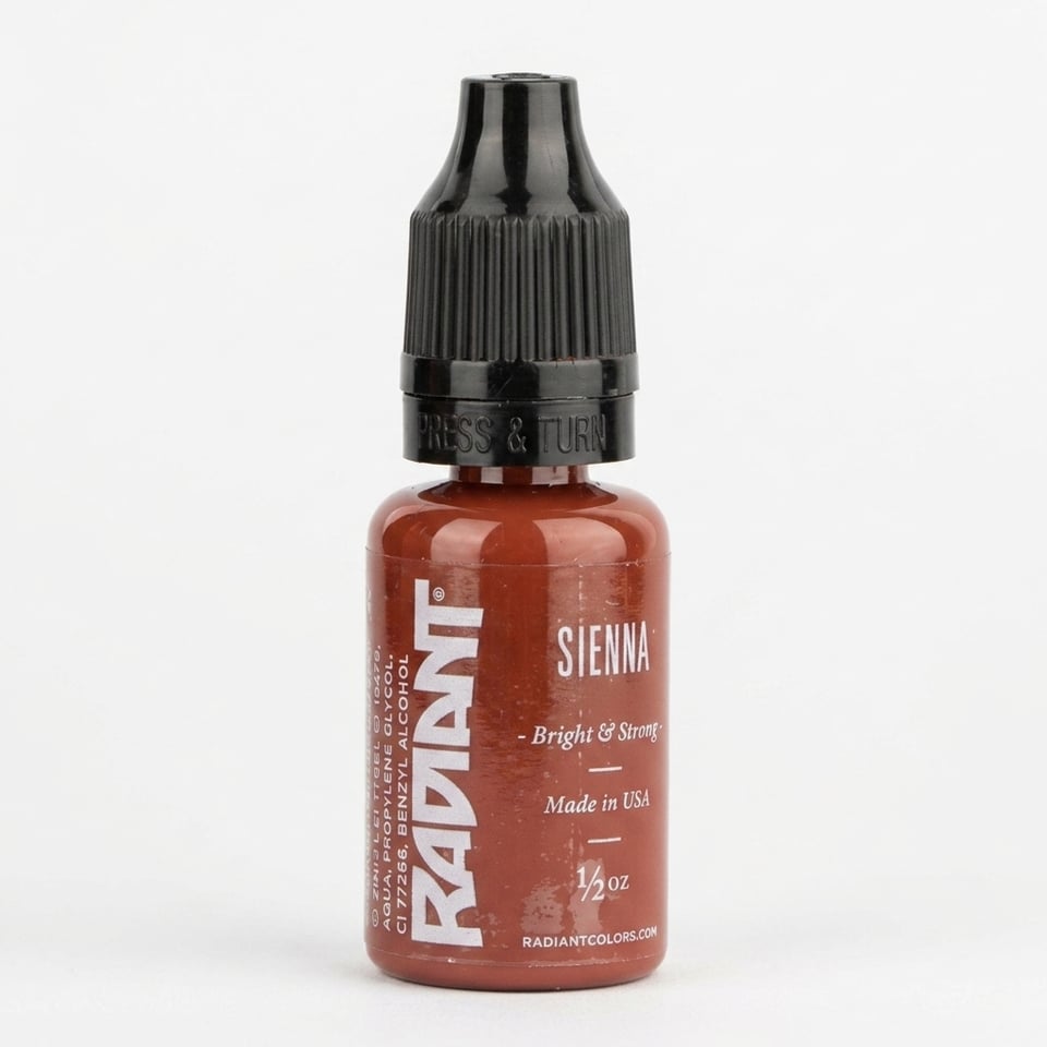 Radiant Colors Sienna Kahverengi Dövme Boyası 1/2oz - 15ml