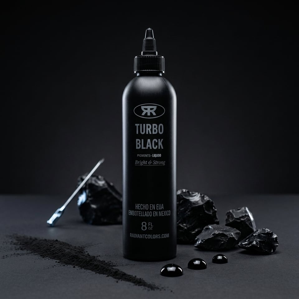 Radiant Colors Turbo Black Dövme Boyası 8oz (240 ml)
