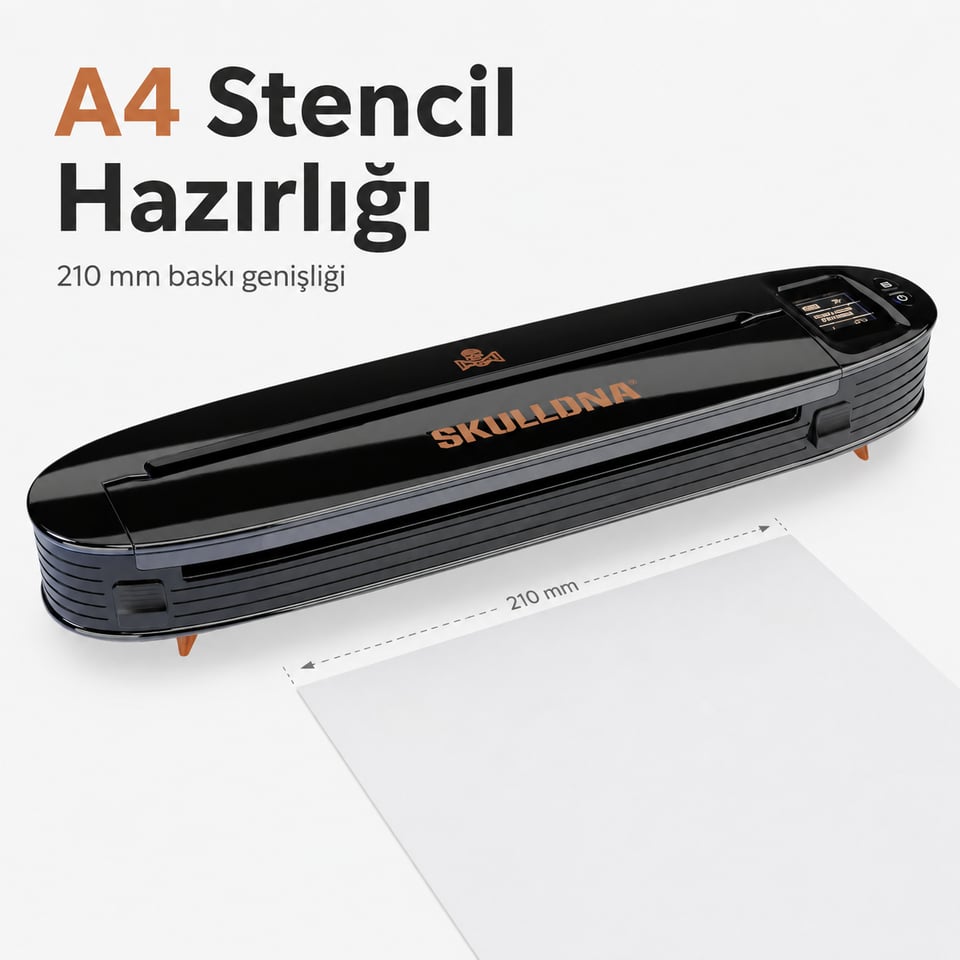 SKULLDNA SP30 Kablosuz A4 Termal Stencil Yazıcı Bluetooth USB