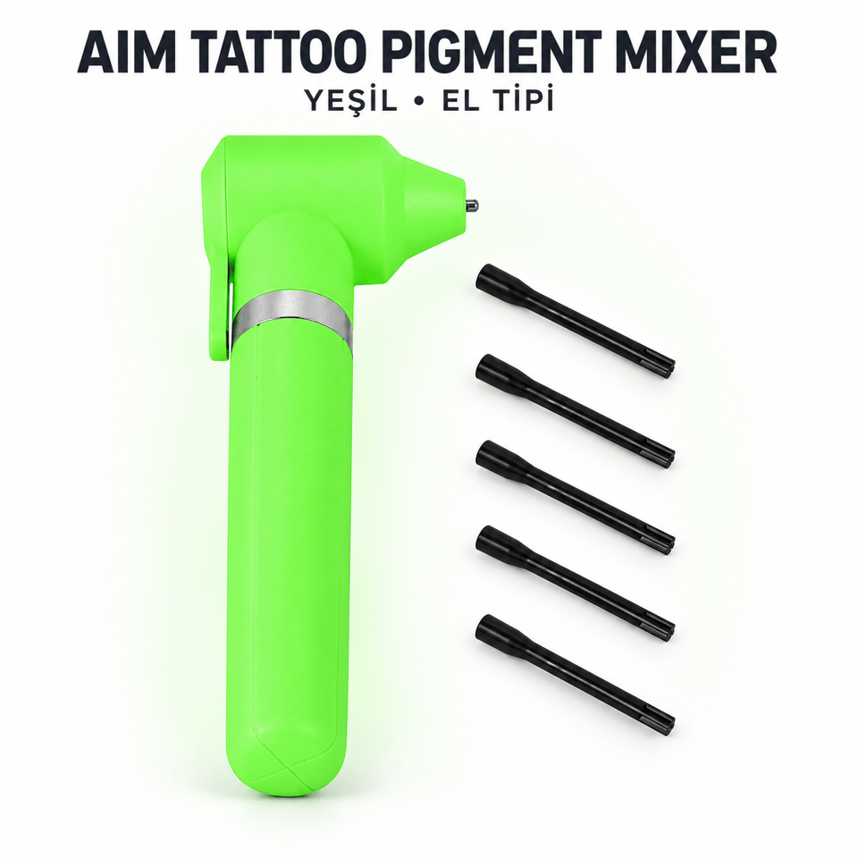 Tattoo Pigment Mixer El Tipi Boya Karıştırıcı Mikser Yeşil