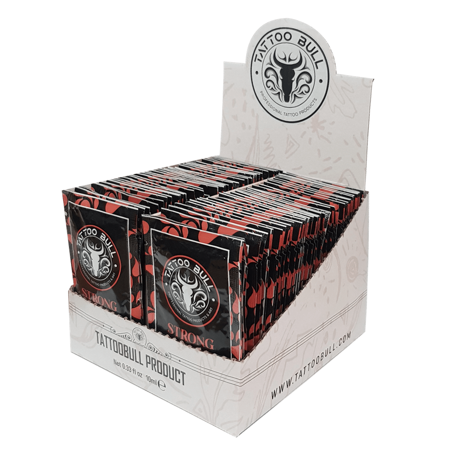 TattooBull Strong Premium Stencil Cream 10 ml. - Şaset Dövme Transfer Sıvısı - Transfer Jeli 60'Lı Kutu