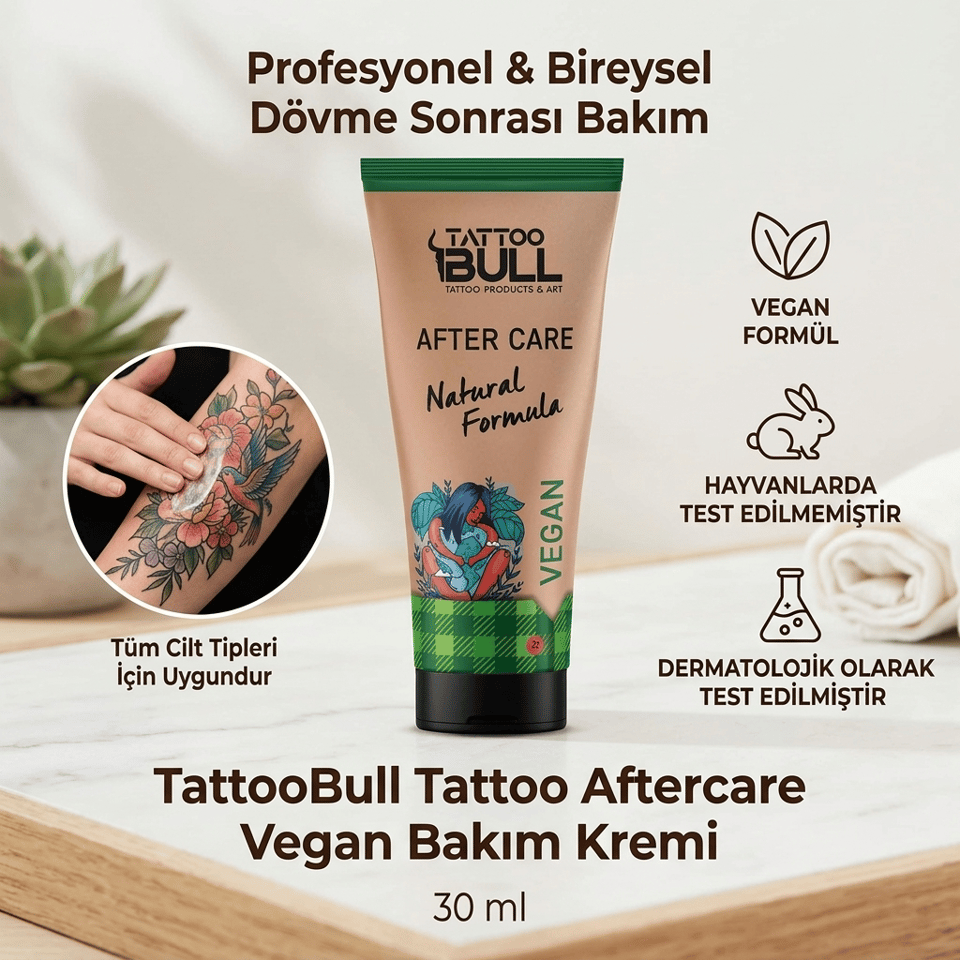 TattooBull Tattoo Aftercare Vegan Bakım Kremi – %100 Bitkisel (30 ml)