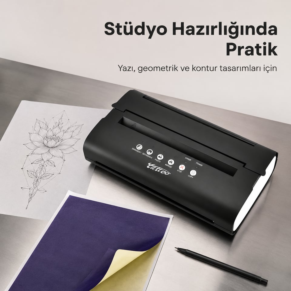 Thermal Tattoo Copier PRT5 Dövme Stencil Termal Yazıcı Siyah