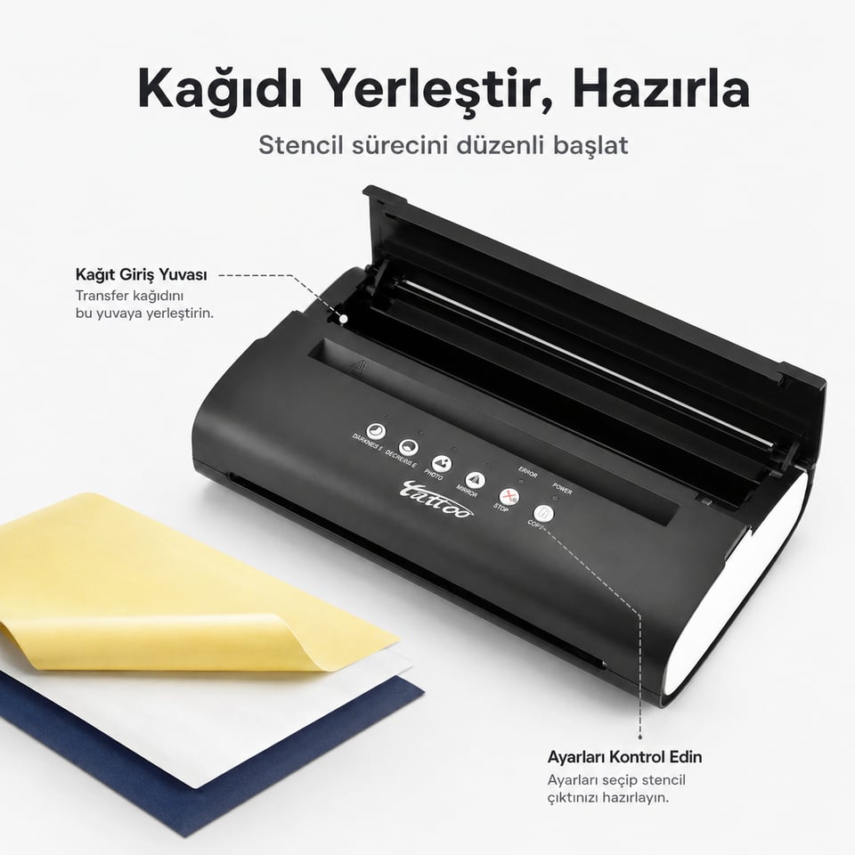 Thermal Tattoo Copier PRT5 Dövme Stencil Termal Yazıcı Siyah