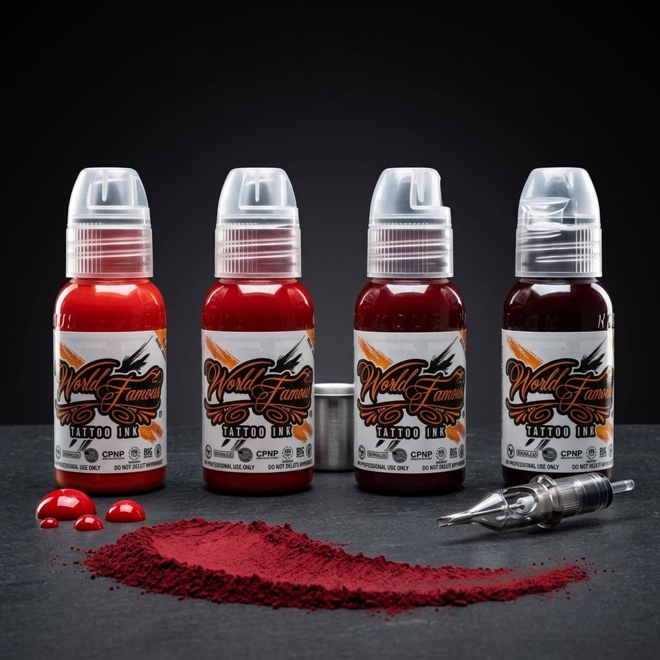 World Famous Ink Dima NBK Fire Red 4'lü Dövme Boyası Seti 1oz - 30ml x 4