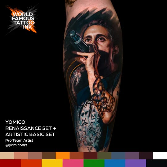 World Famous Ink Yomico Renaissance 12'li Dövme Boyası Seti 1oz - 30ml