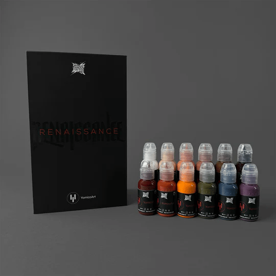 World Famous Ink Yomico Renaissance 12'li Dövme Boyası Seti 1oz - 30ml