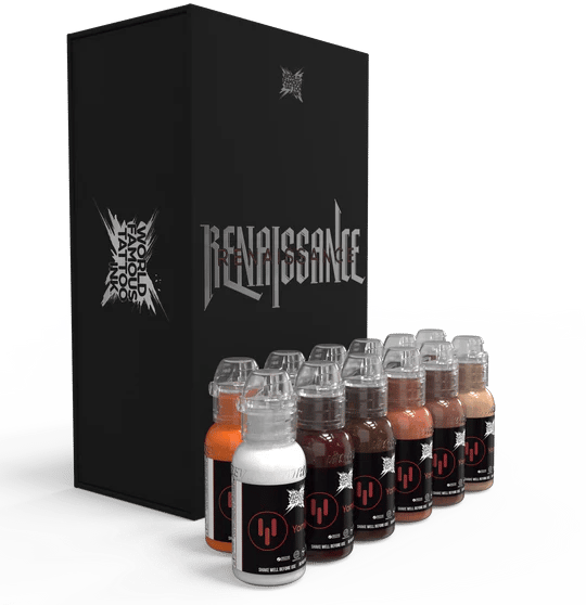 World Famous Ink Yomico Renaissance 12'li Dövme Boyası Seti 1oz - 30ml