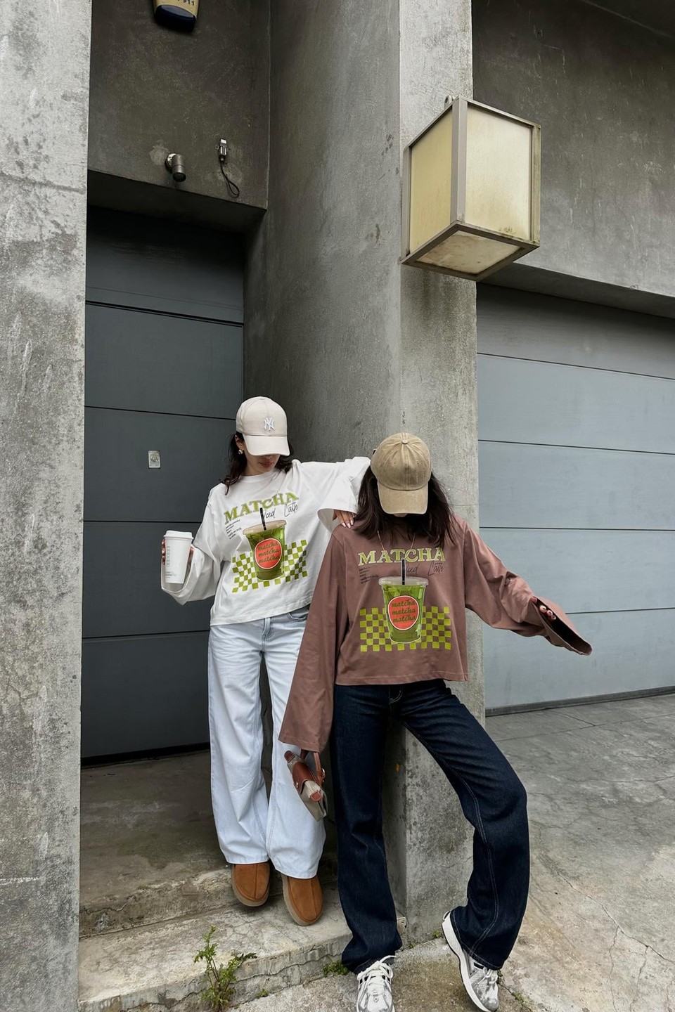 Matcha Yarasa Uzun Kol Tshirt Beyaz