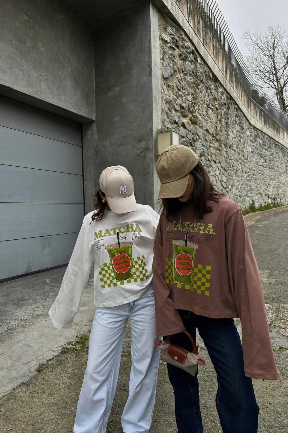 Matcha Yarasa Uzun Kol Tshirt Kahve
