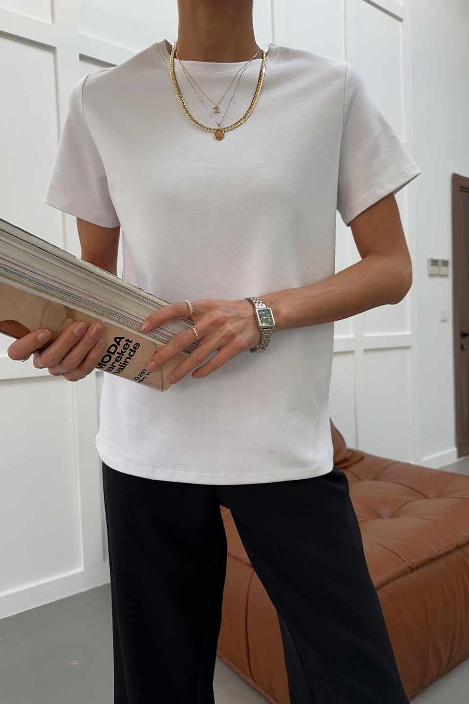 Pamuklu Basic Tshirt Beyaz