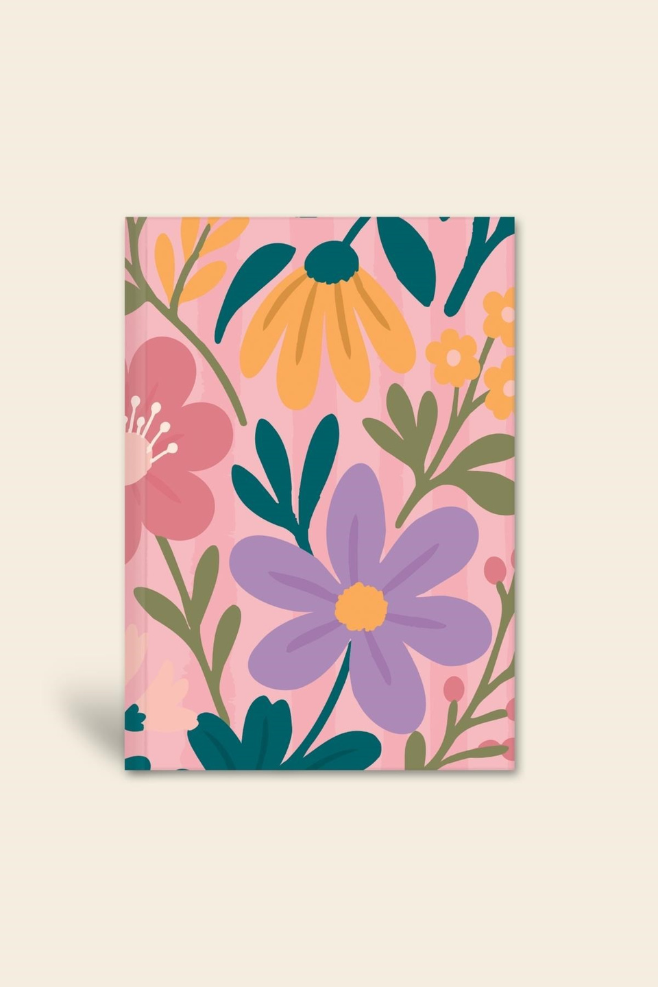 Bloom Garden Ciltli Defter Çizgili Pembe 13x18 cm