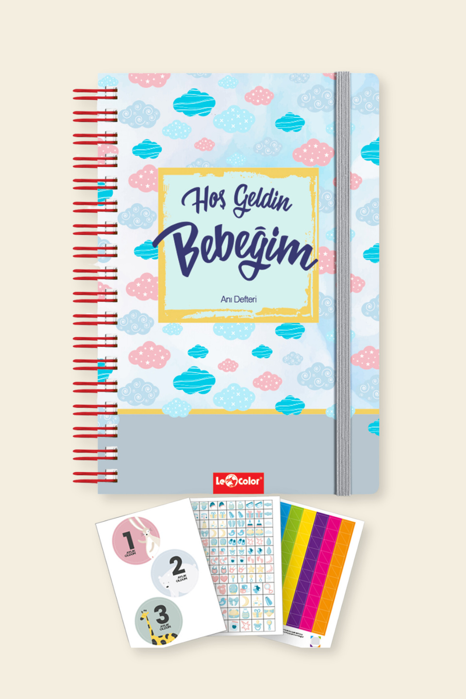 Bebek Anı Defteri ve Hamile Albümü Mavi + Sticker
