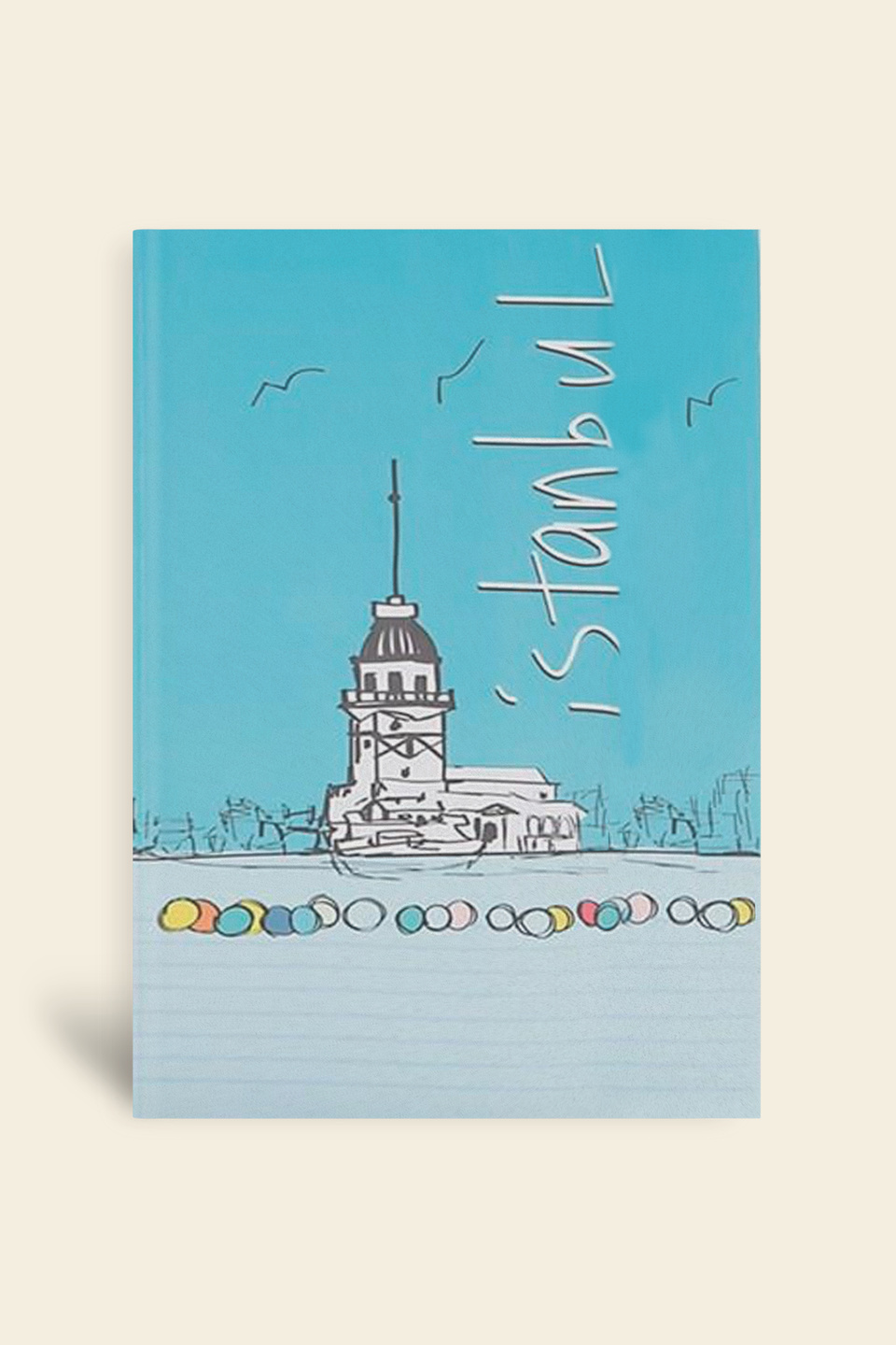 İstanbul Defter Çizgili Lastikli Kızkulesi Turkuazİstanbul Defter Çizgili Lastikli Kızkulesi Turkuaz