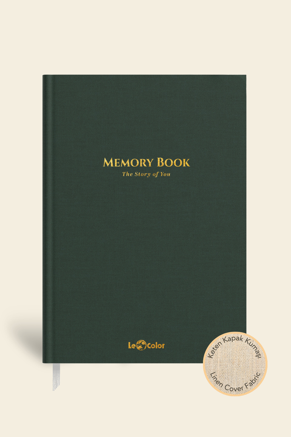 Memory Book Keten Hatıra Defteri Altın Kenarlı Anı Albümü YeşilKeten Hatıra Defteri Dolma Kalem Uyumlu Altın Kenarlı Albüm Yeşil