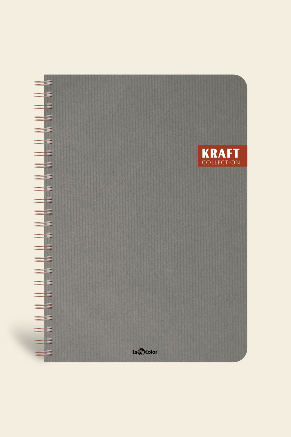 Kraft Ofis Defteri, Spiralli Çizgili Gri Defter | LeColorKraft Ofis Defter Spiralli Çizgili Gri