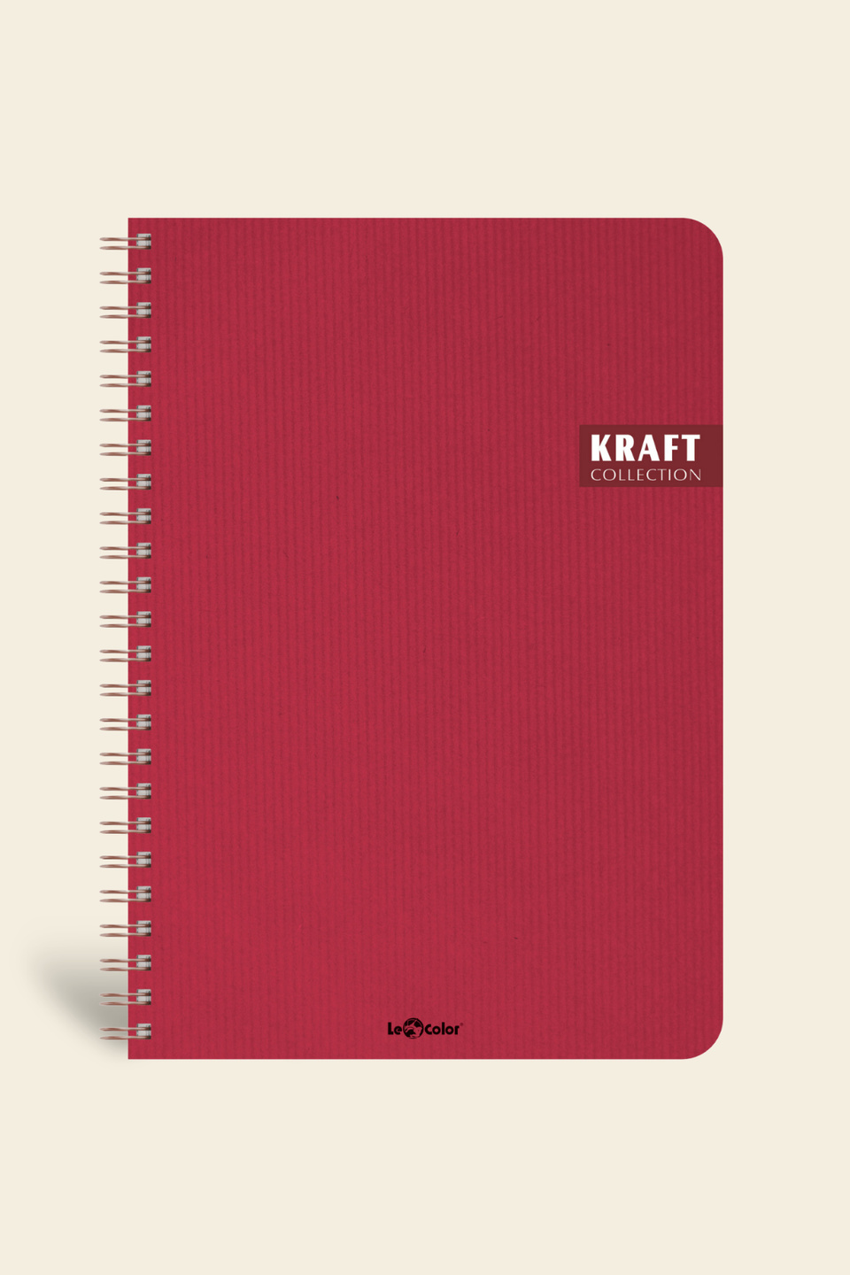 Spiralli Çizgili Kırmızı Kraft Ofis Defteri | LeColor Kraft Ofis Defter Spiralli Çizgili Kırmızı