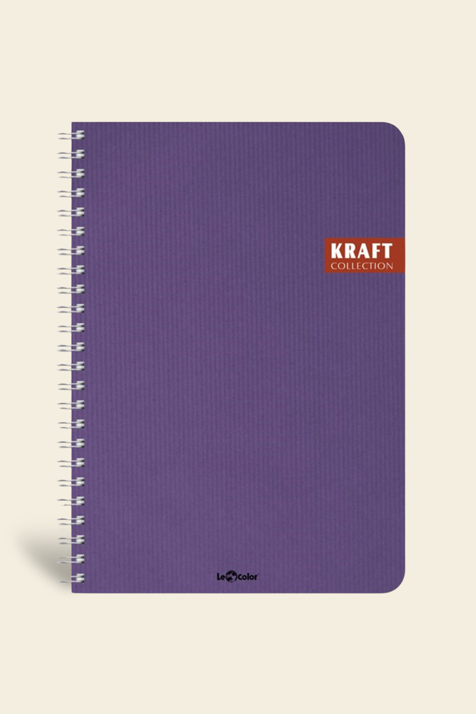 Spiralli Çizgili Mor Kraft Ofis Defteri | LeColor Kraft Ofis Defter Spiralli Çizgili Mor