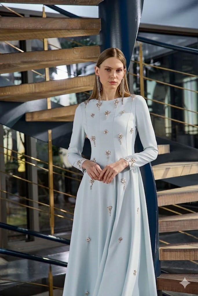 JAMİLA SARAH KREP KARMEN DRESS ABİYE ELBİSE