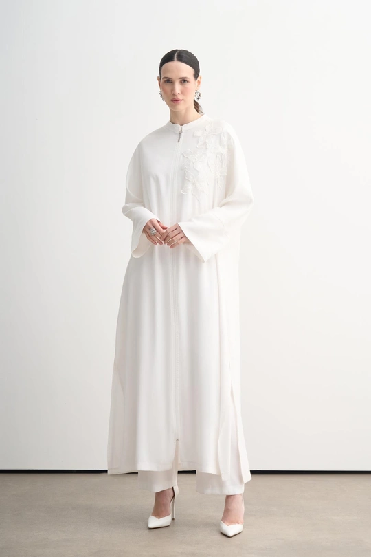 MOODBASIC ORGANZE ÇİÇEK NAKIŞLI FERACE