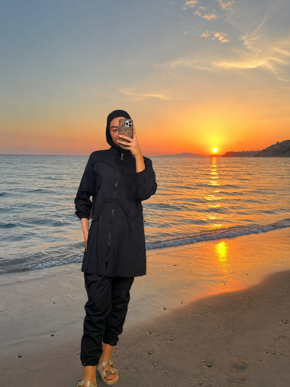 MOODBASİC SWİMWEAR FIRFIR ŞERİTLİ TESETTÜR MAYO