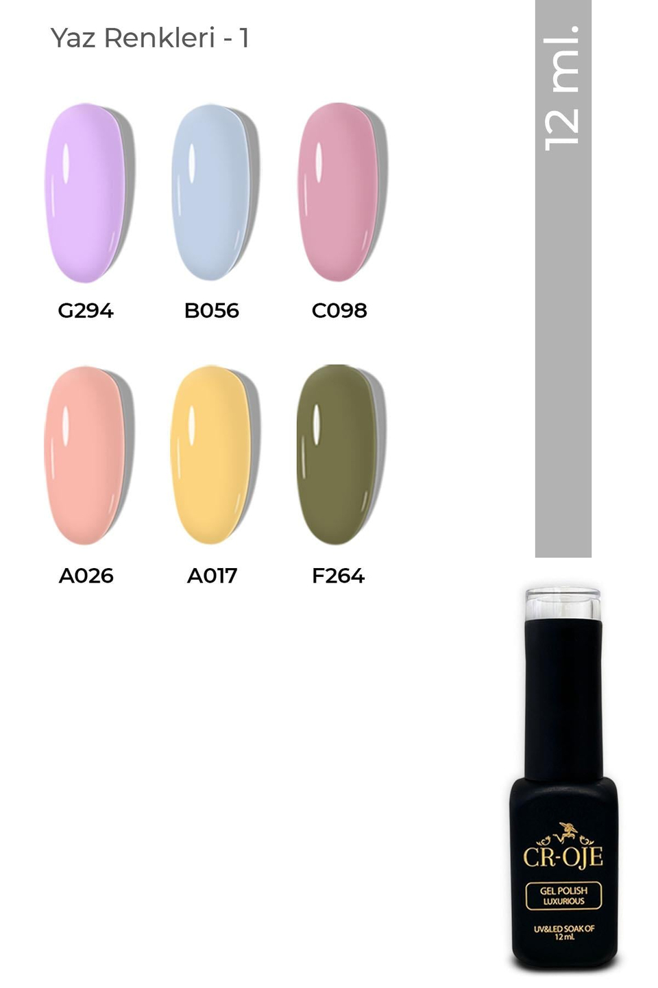 6 Adet Yaz Rengi Kalıcı Oje Set (12 ML) 
