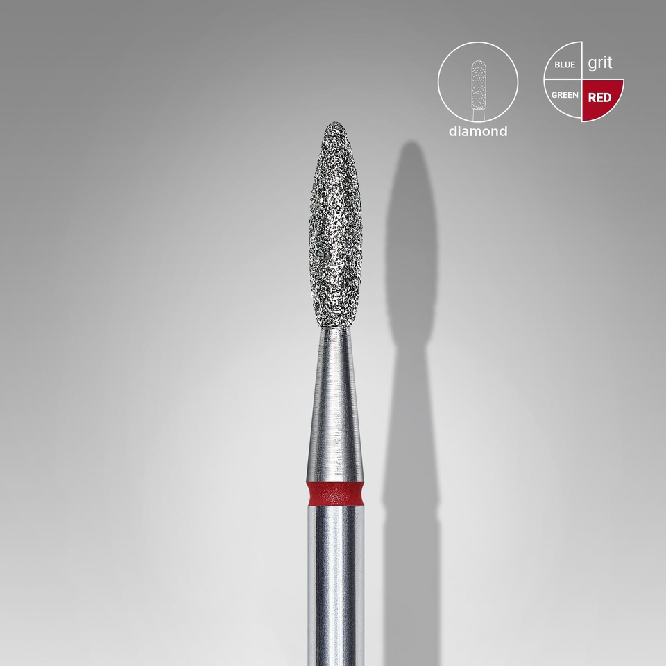 Elmas Alev Freze, Kırmızı, Çap 2,1 mm, Çalışma Kısmı 8 mm