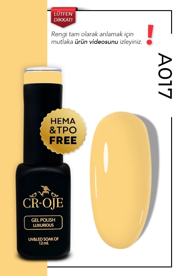 Kalıcı Oje A017- Sarı  (12 ml.) 