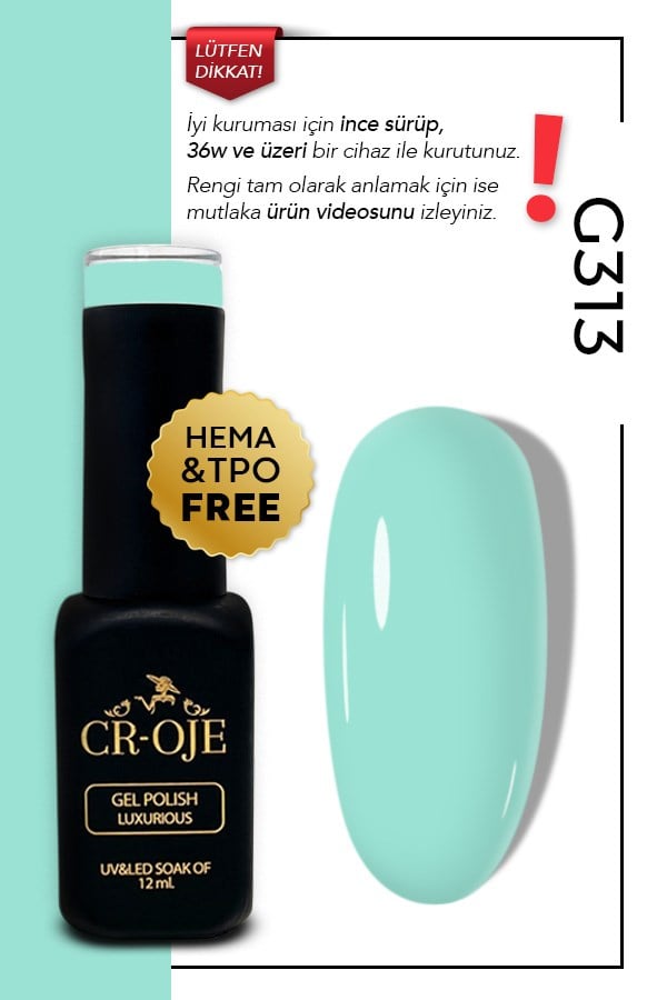 Kalıcı Oje G313-Yeşil (12 ml.) 