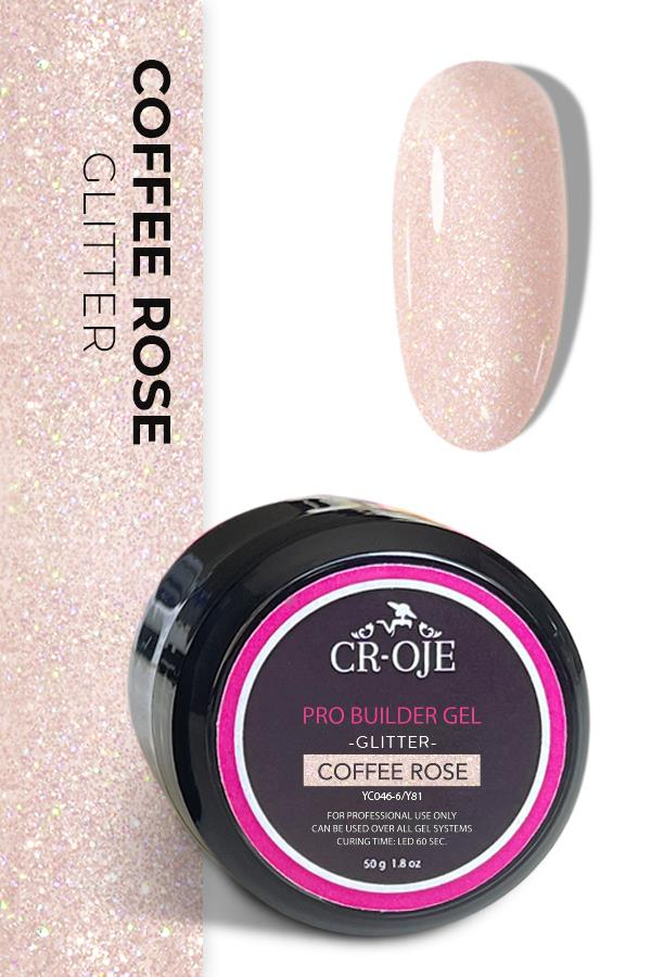 (Orta Akışkan Kıvam) Pro Builder Gel (Glitter Coffee Rose) 50 gr