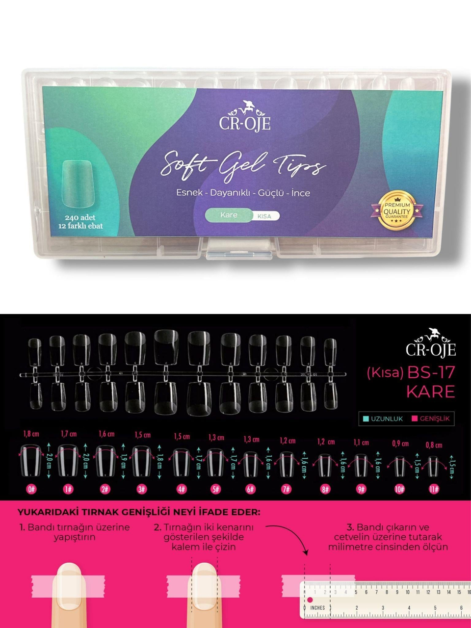 Soft Gel Tips - Kare Kısa