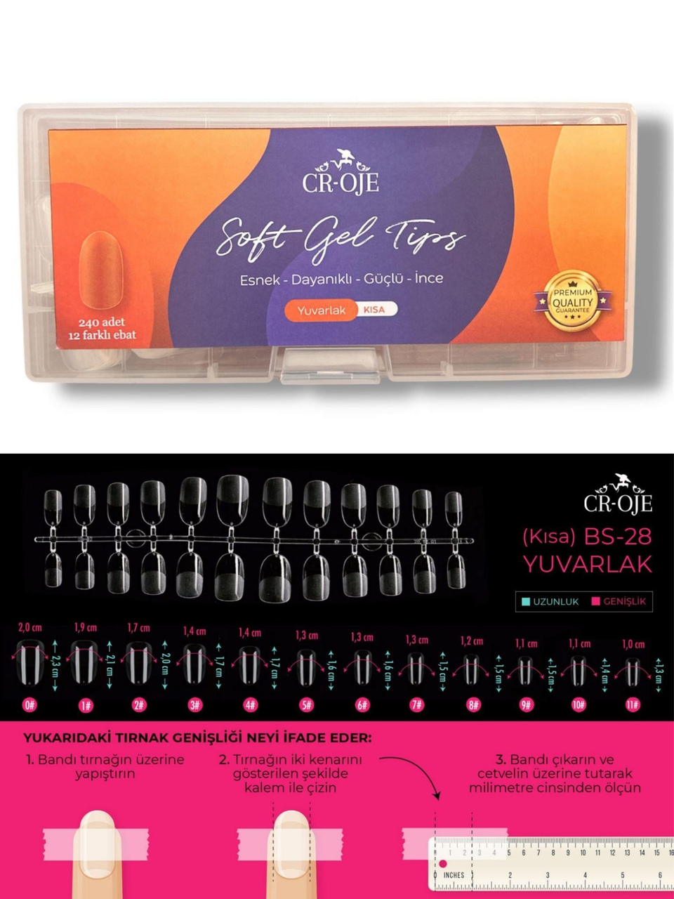 Soft Gel Tips - Yuvarlak Kısa