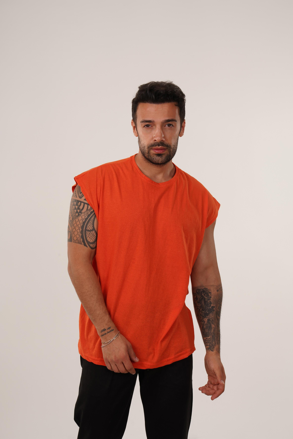 ATLETTuruncu Sıfır Kol Suprem Oversize Atlet