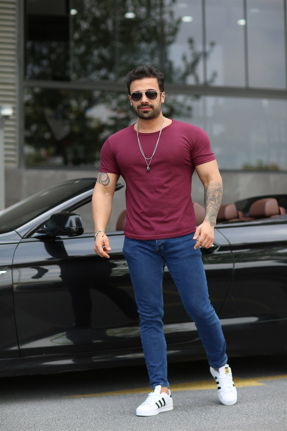 BASİC TSHİRTLERBordo Basic T-SHİRT