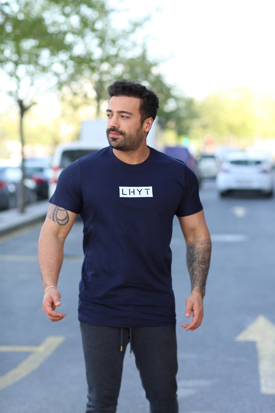 BASİC TSHİRTLERLacivert LHYT Baskılı Basic T-SHİRT