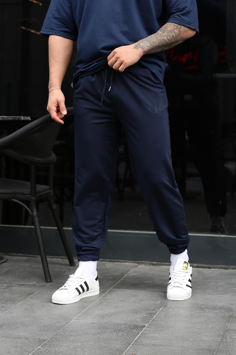 EŞOFMAN ALTI & JOGGERLacivert 2 İplik Oversize Kelepçe Paça Eşofman SC