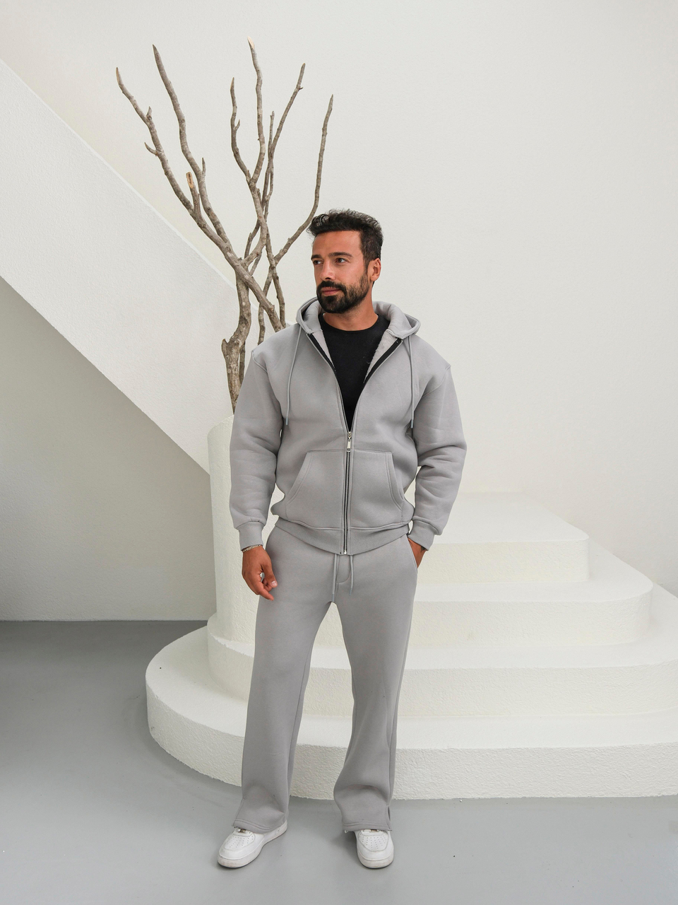 Eşofman TakımıBoyamagri 3 İplik Tam Fermuarlı Sweat Baggy Oversize Compak Alt Üst Takım SC
