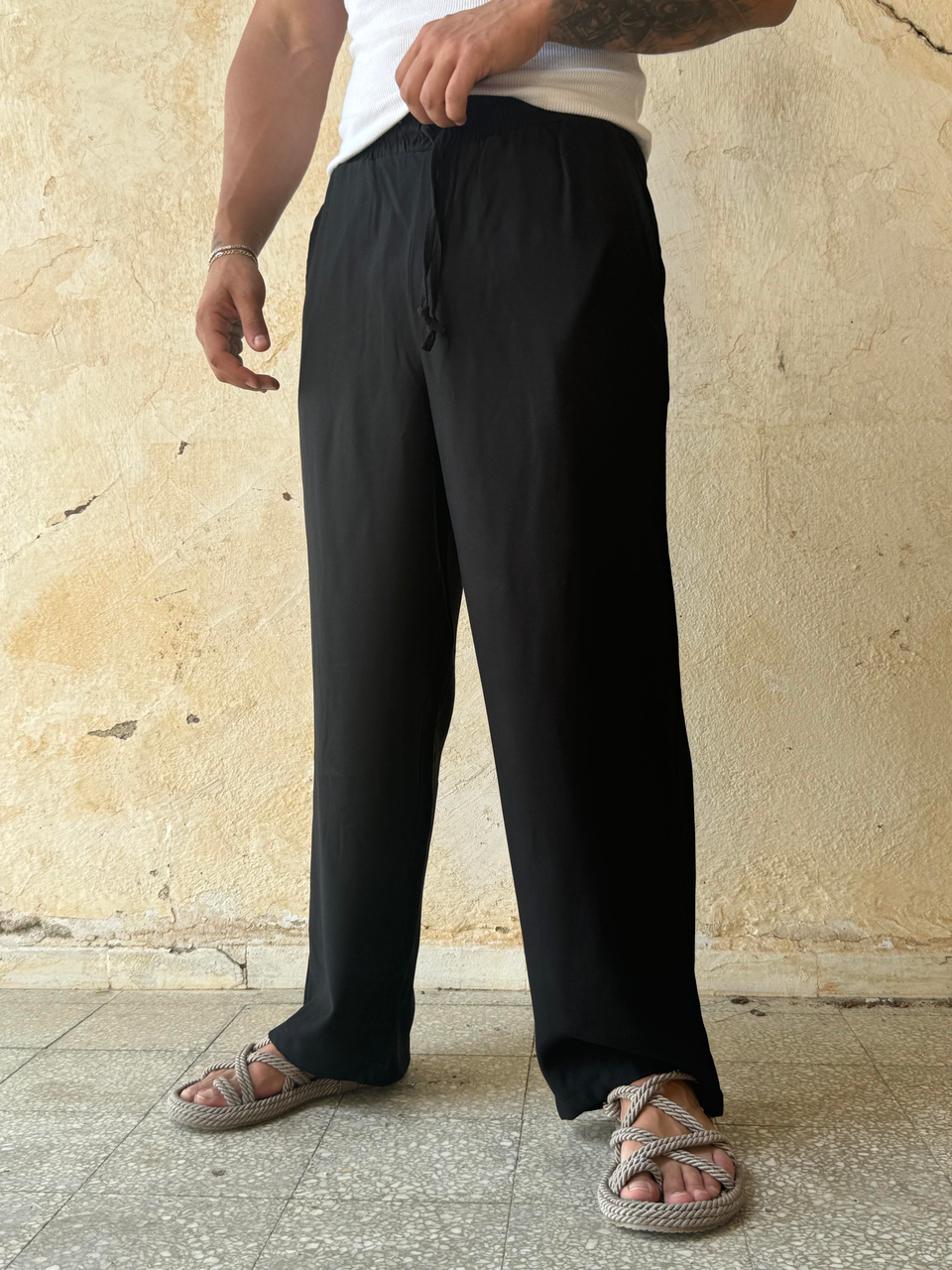 EşofmanSiyah Bel Lastikli Baggy Eşofman PNC4050