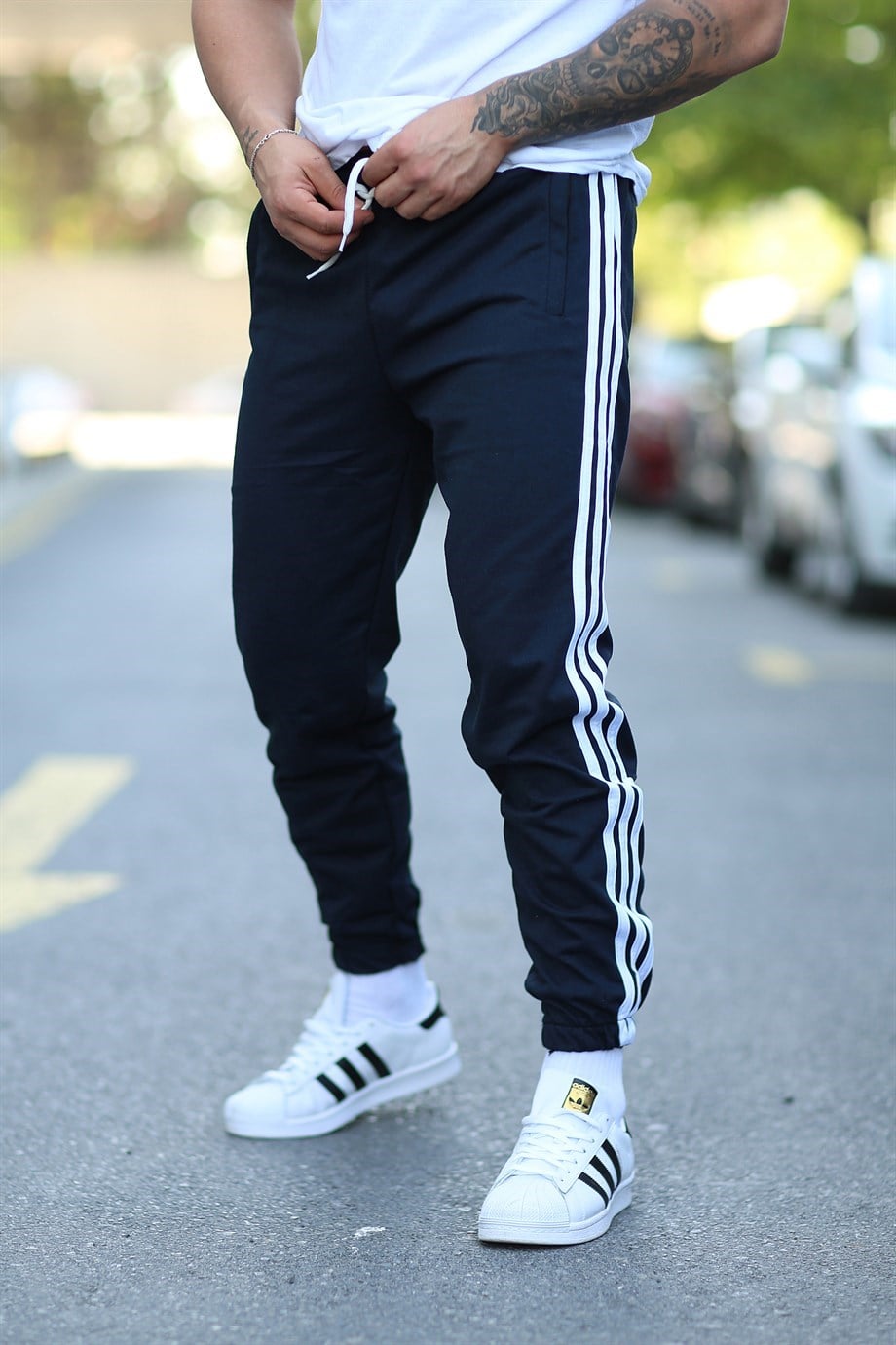 JOGGERErkek Yandan 3 Şeritli Lacivert Jogger