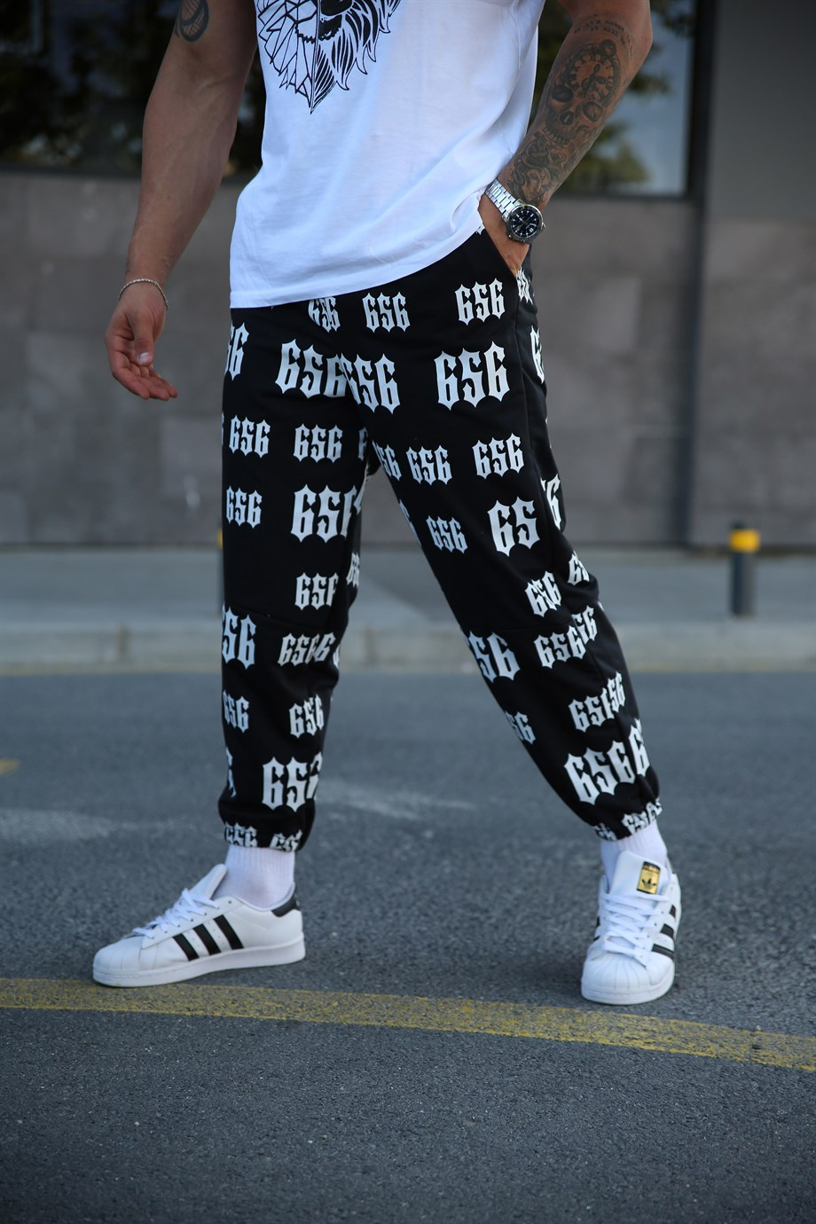Block b ジャージ Siyah Full 656 Baskılı Jogger - SC Sarvin