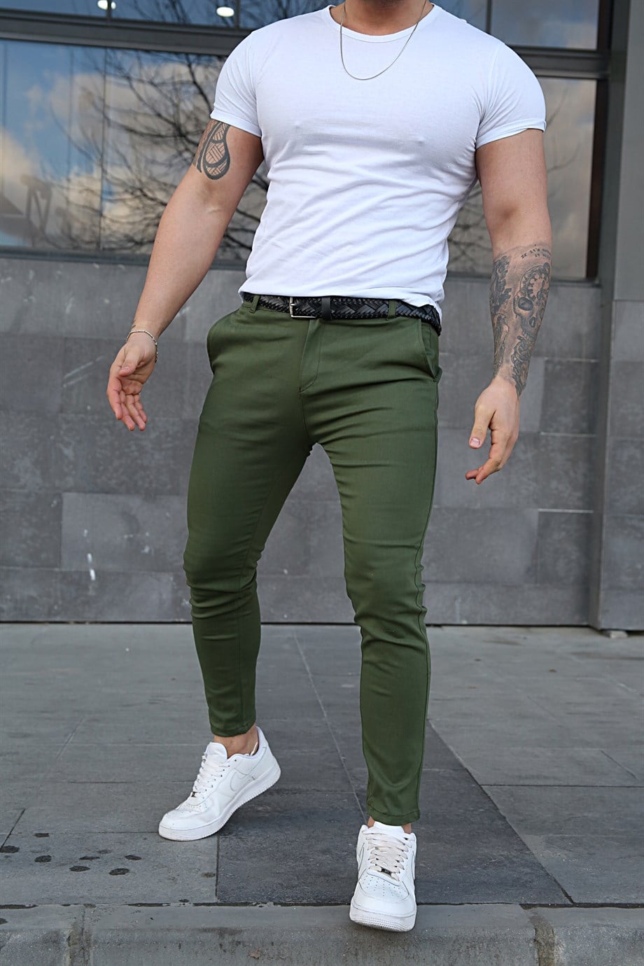 KETEN PANTOLONErkek Haki Keten Pantolon ZM