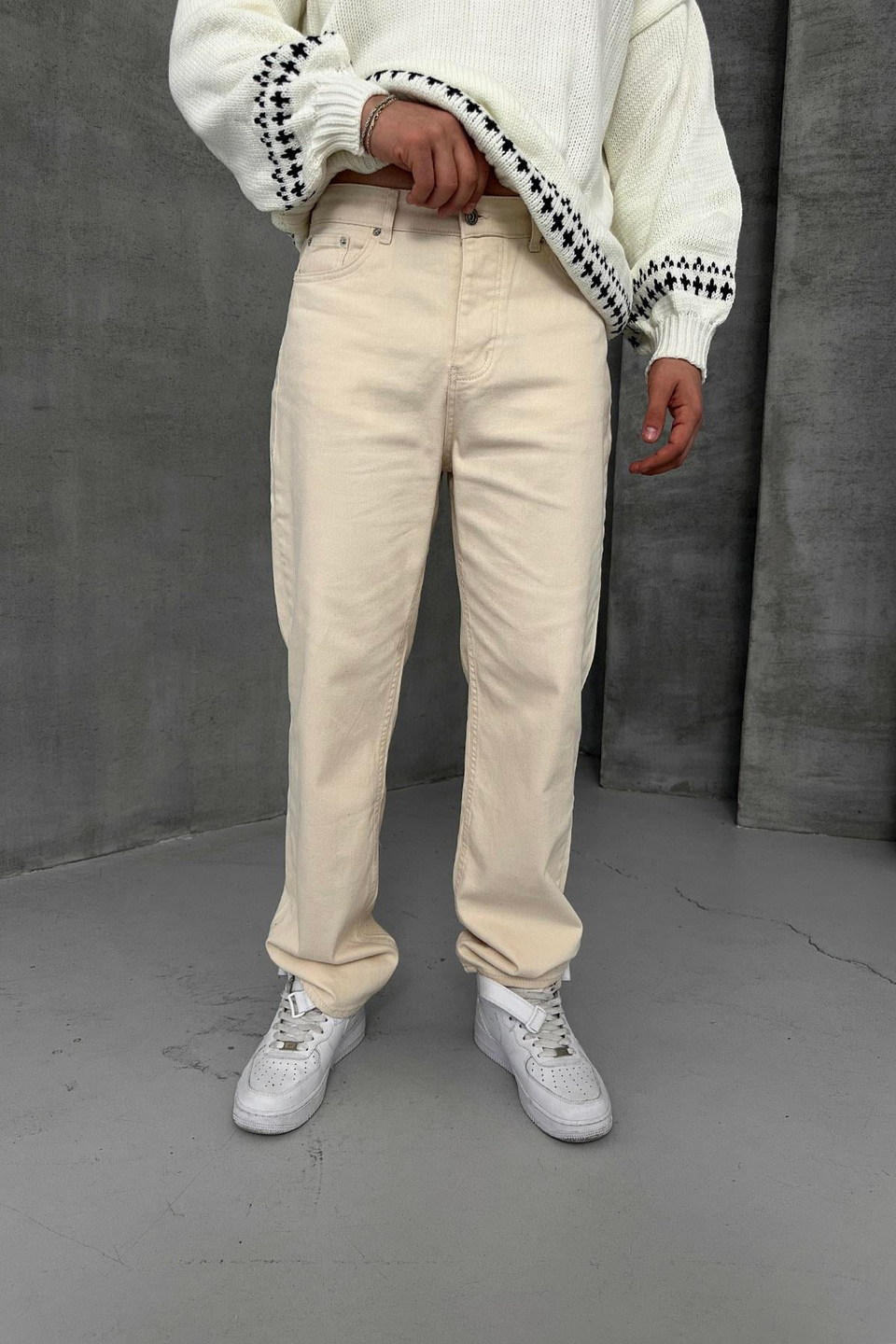 KOT PANTOLONBej Baggy Kot Pantolon KRL