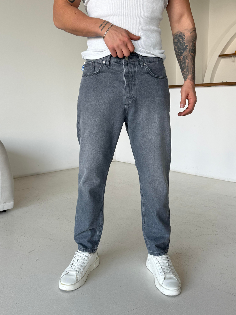 KOT PANTOLONGri Boy Friend Kot Pantalon MB 649-3