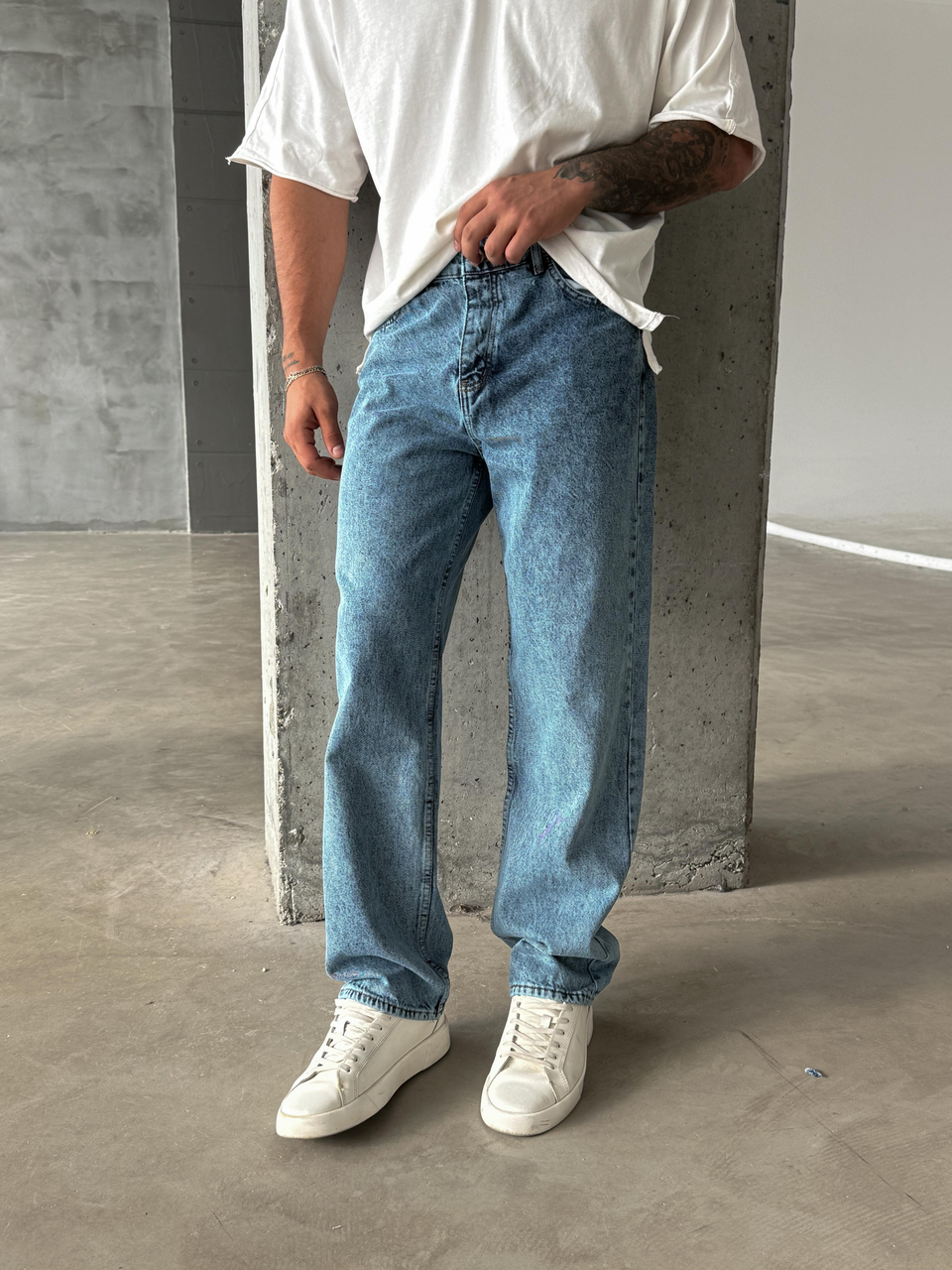 KOT PANTOLONMavi Düz Baggy Kot Pantolon DM