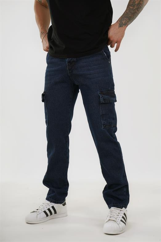 KOT PANTOLONStandart Koyu Lacivert Kargo Cep Baggy Kot Pantolon PSP 5015 2024