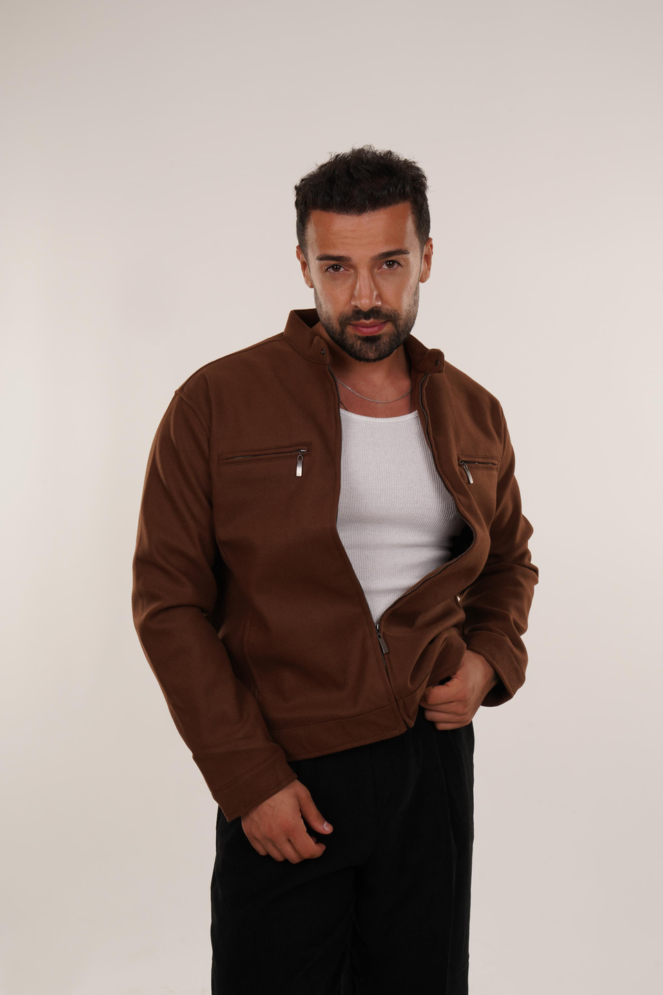 MONTKahve Hakim Yaka Kaşe Mont PNC 5070