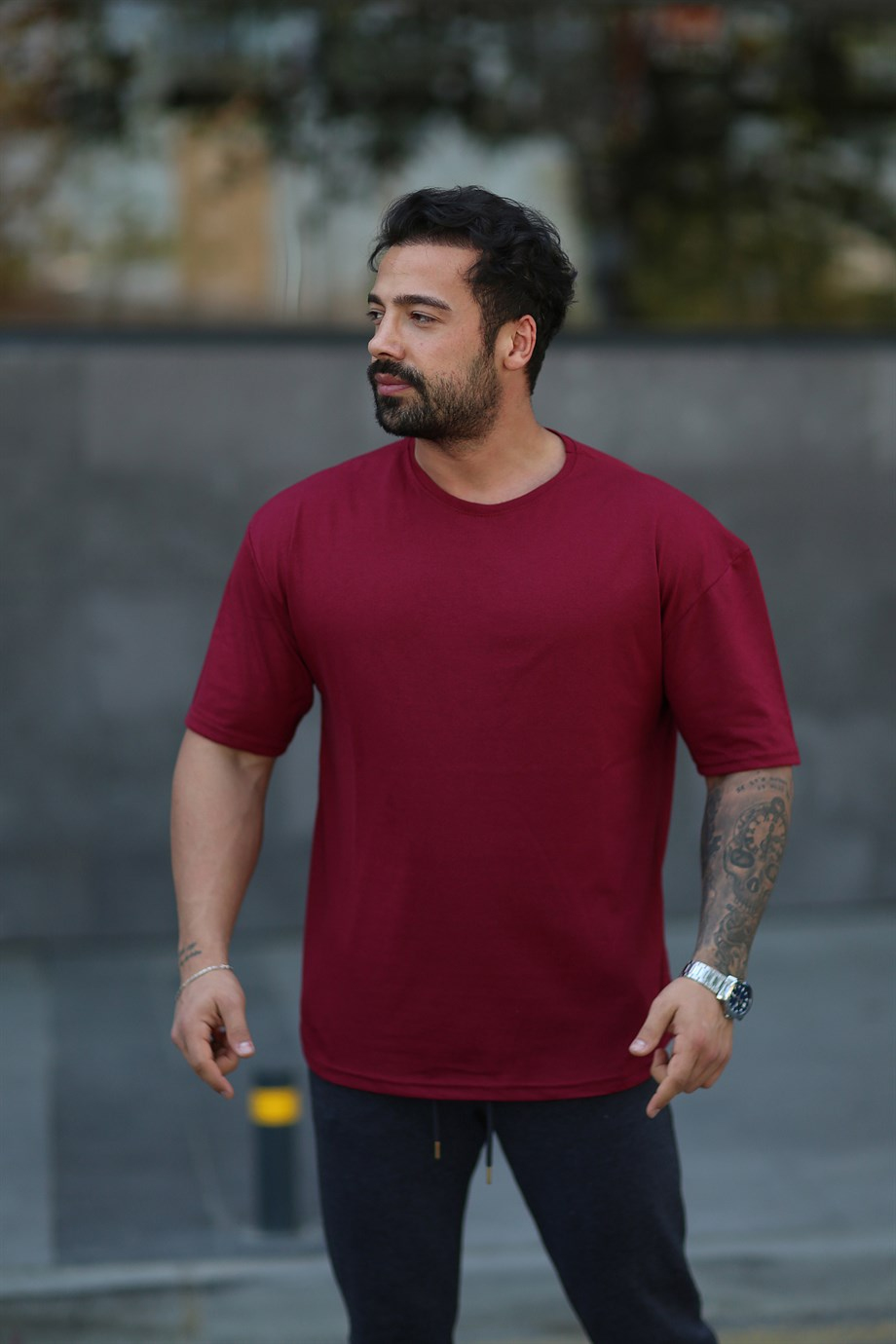 OVERSİZE TSHİRTLERBordo Oversize T-SHİRT